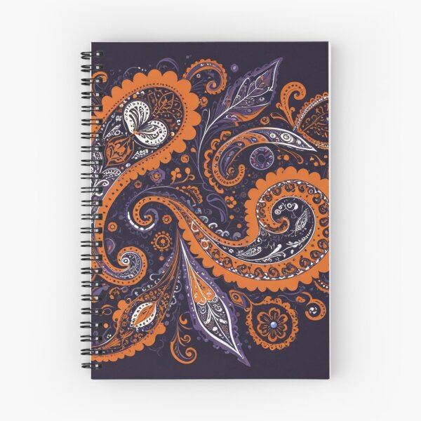 Item preview, Orange and Purple Ornamental Paisley designed and sold by Harmonic_Layers.