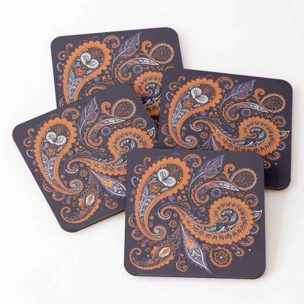 Item preview, Orange and Purple Ornamental Paisley designed and sold by Harmonic_Layers.