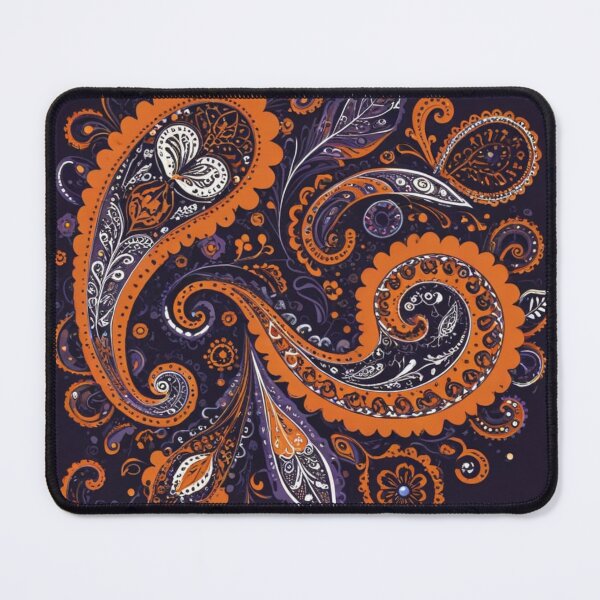 Item preview, Orange and Purple Ornamental Paisley designed and sold by Harmonic_Layers.