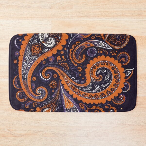Item preview, Orange and Purple Ornamental Paisley designed and sold by Harmonic_Layers.