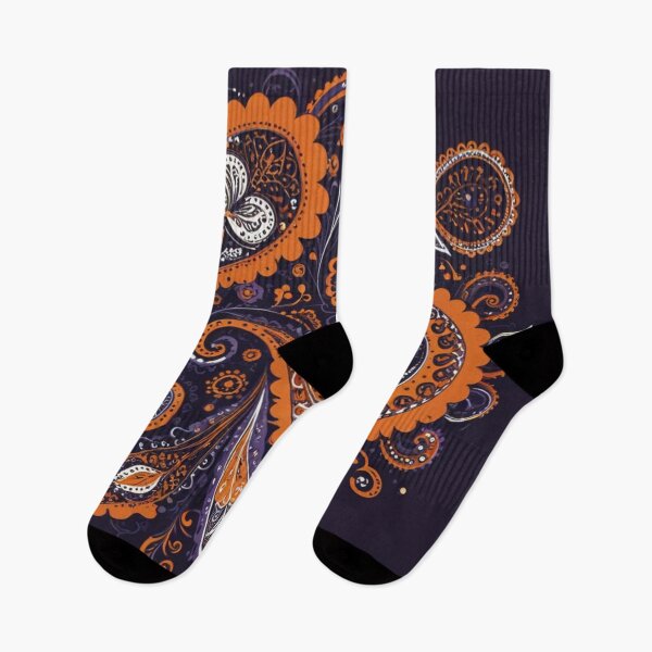 Item preview, Orange and Purple Ornamental Paisley designed and sold by Harmonic_Layers.
