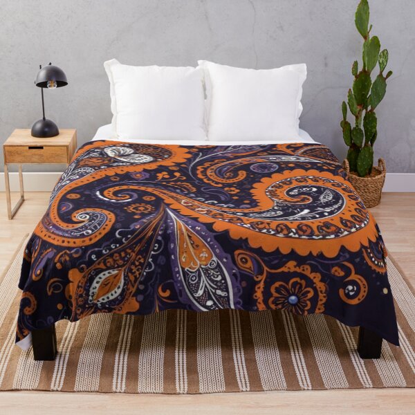 Item preview, Orange and Purple Ornamental Paisley designed and sold by Harmonic_Layers.