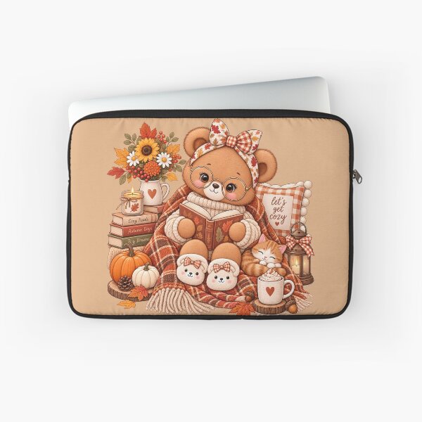 Item preview, Cozy Autumn Reading Bear designed and sold by PixelChaptersByKira.