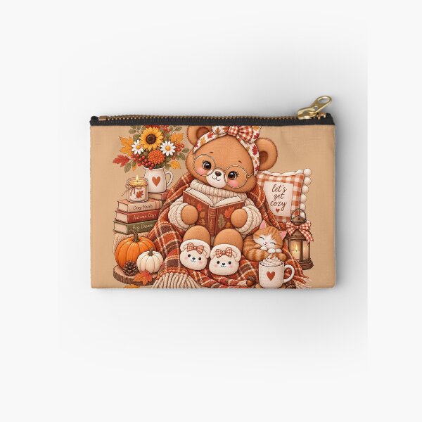 Item preview, Cozy Autumn Reading Bear designed and sold by PixelChaptersByKira.