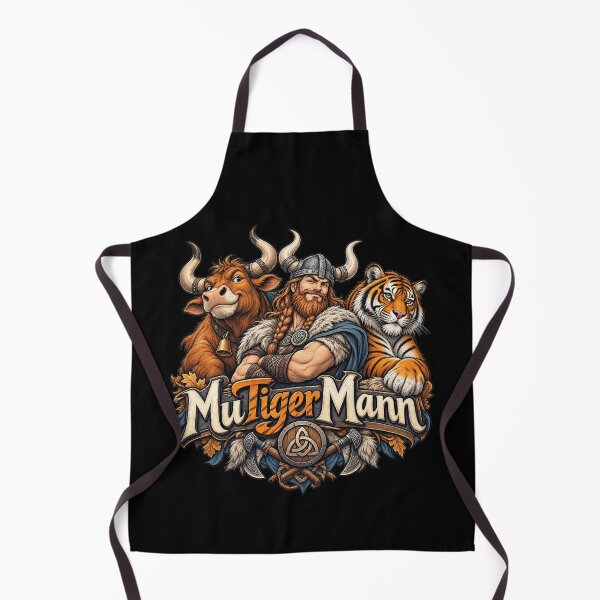 Item preview, MuTigerMann – A funny German pun with Viking, tiger and cow designed and sold by FreshPixelArt.
