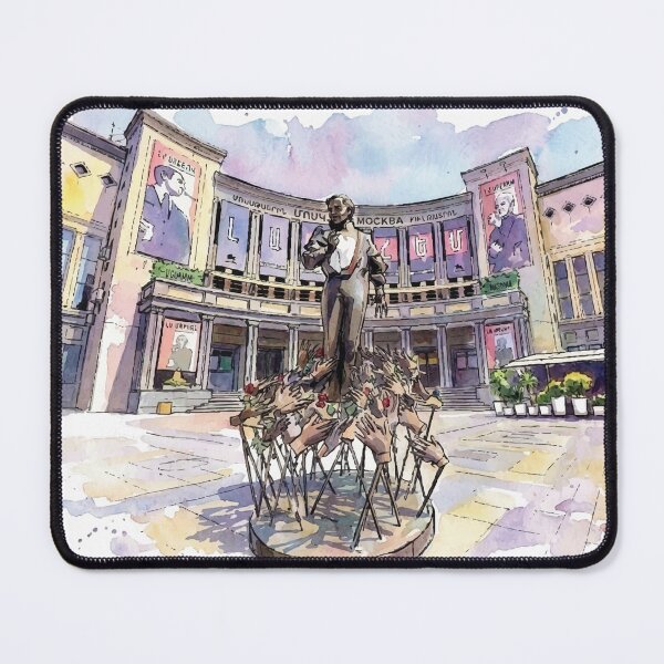 Item preview, Charles Aznavour Square and Moscow Cinema Yerevan Watercolor Art designed and sold by NareArt.