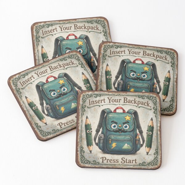 Item preview,  Title Insert Your Backpack Press Start - Vintage Gaming Sign designed and sold by TatyanaArt.