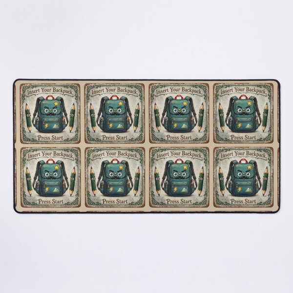 Item preview, Title Insert Your Backpack Press Start - Vintage Gaming Sign designed and sold by TatyanaArt.