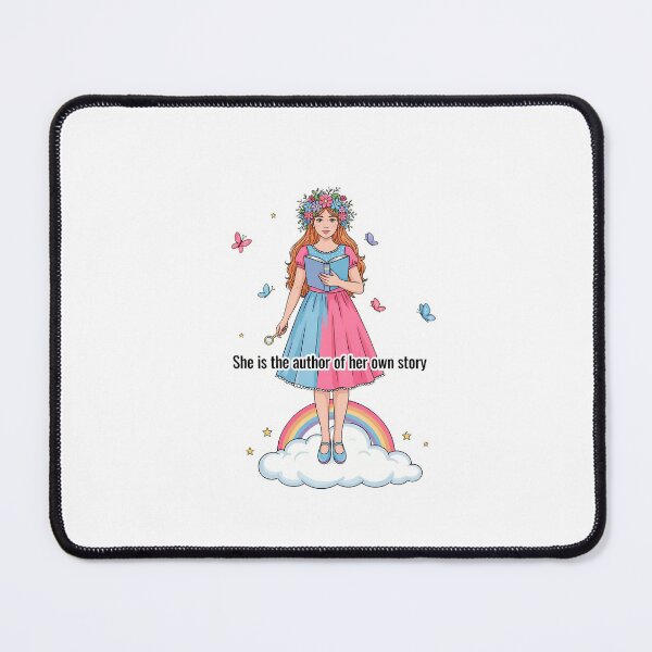 Item preview, Whimsical Woman with Book and Key designed and sold by NiftyWrx.