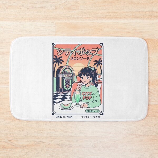 Item preview, 80s Retro City Pop Anime Girl Melon Soda Vintage Diner Sunset Aesthetic designed and sold by mood-draftsman.