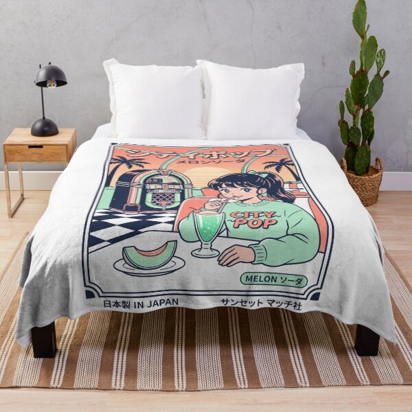 Item preview, 80s Retro City Pop Anime Girl Melon Soda Vintage Diner Sunset Aesthetic designed and sold by mood-draftsman.