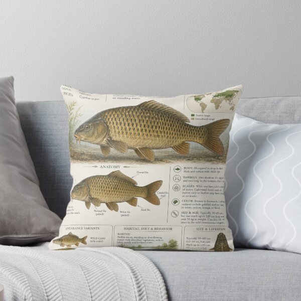 Artikelvorschau, Common Carp Botanical Infographic Chart entworfen und verkauft von CBuist.