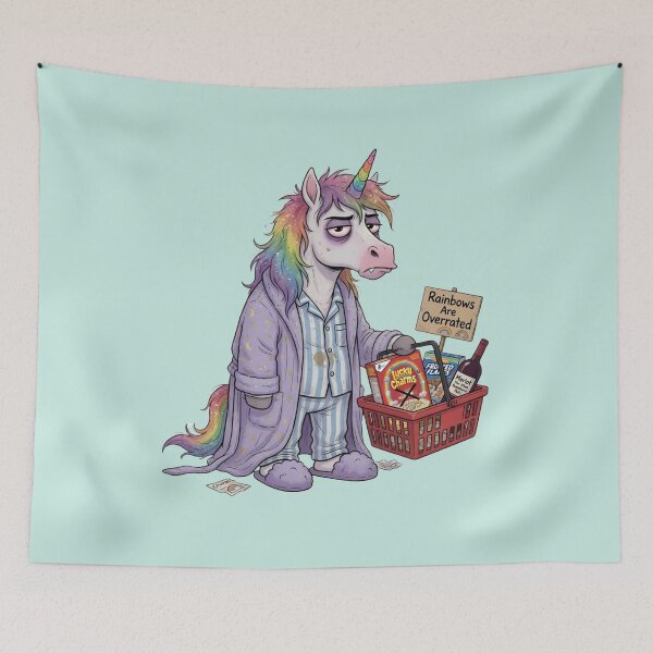 Item preview, Unicorn shopping - messy mane, annoyed facial expression designed and sold by design-rebell.