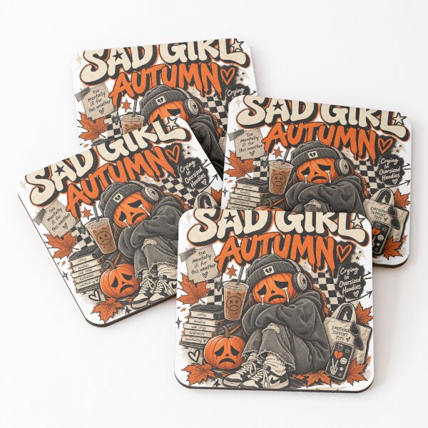 Item preview, Sad Girl Autumn Pumpkin Coffee designed and sold by WearTheVibe Store.