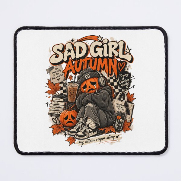 Item preview, Sad Girl Autumn Pumpkin Coffee designed and sold by WearTheVibe Store.