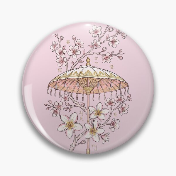 Item preview, Sakura Balinese Umbrella Pastel Floral Art designed and sold by cannsuh.