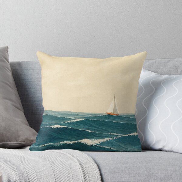 Item preview, Sailboat on Swells Watercolour Coastal designed and sold by GoldenHourWalls.
