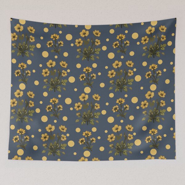 Item preview, Yellow Floral Pattern – Vintage Botanical Flower Print 7 designed and sold by SimplePoDesign.