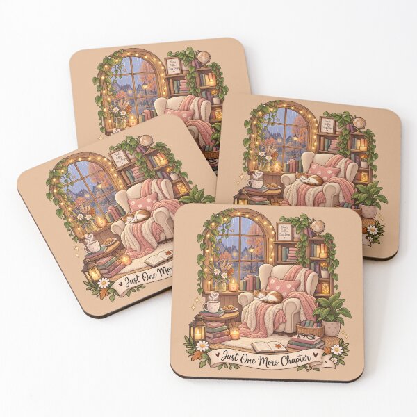 Item preview, Just One More Chapter – Cozy Reading Nook Book Lover designed and sold by PixelChaptersByKira.