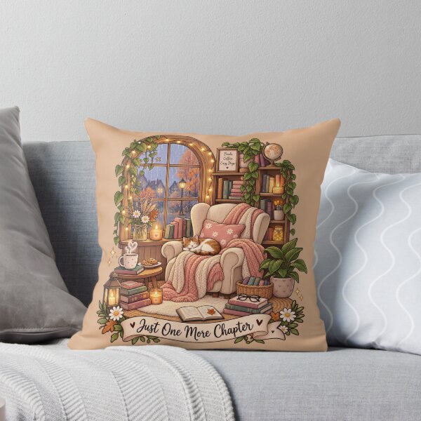 Item preview, Just One More Chapter – Cozy Reading Nook Book Lover designed and sold by PixelChaptersByKira.