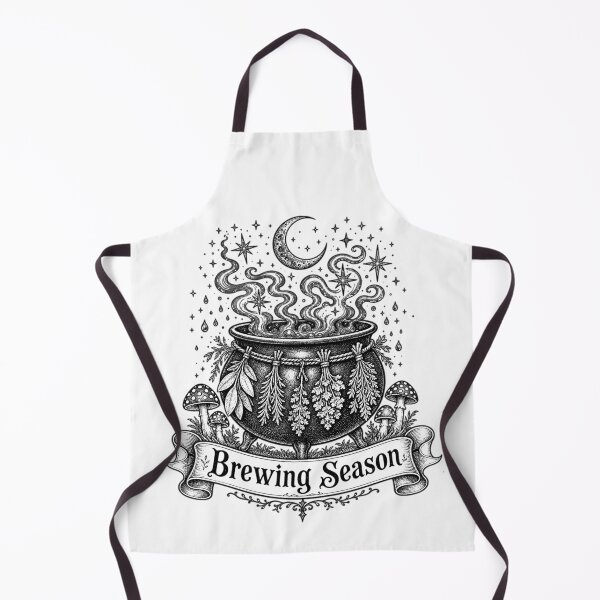 Item preview, Brewing Season – Witch Cauldron with Herbs and Mushrooms Vintage Engraving Design designed and sold by CosmicFlora Studio.