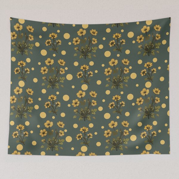 Item preview, Yellow Floral Pattern – Vintage Botanical Flower Print 8 designed and sold by SimplePoDesign.