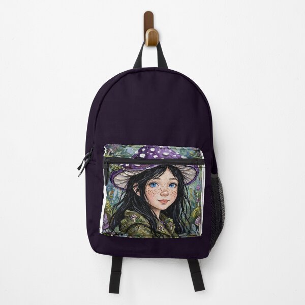 Item preview, Purple Mushroom Fairy Girl - Midnight Forest Fantasy Art designed and sold by MAISON SYLVIE.