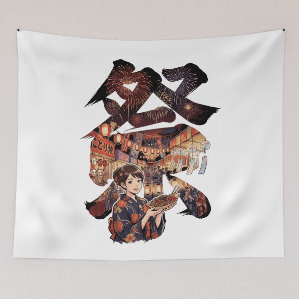 Item preview, Japanese Matsuri Summer Festival Kimono Kanji Fireworks Anime Aesthetic designed and sold by mood-draftsman.