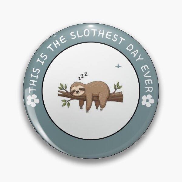 Item preview, Happy sleeping sloth on a tree branch designed and sold by 2guineapig.