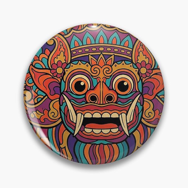 Item preview, Barong Psychedelic Mandala Balinese Mask Art designed and sold by cannsuh.