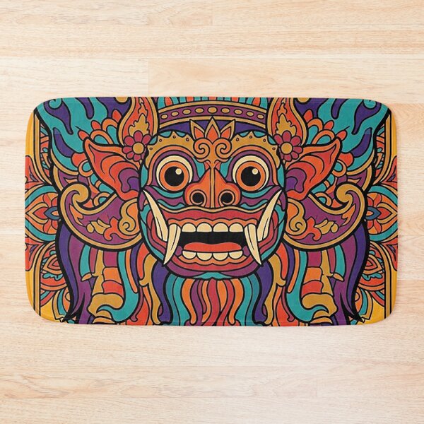 Item preview, Barong Psychedelic Mandala Balinese Mask Art designed and sold by cannsuh.