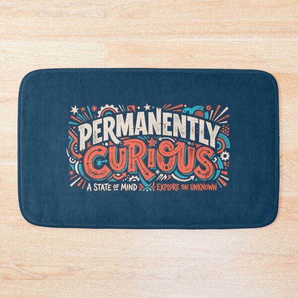 Item preview, Permanently Curious Explore The Unknown Retro Hand Lettering designed and sold by KiwiRider.