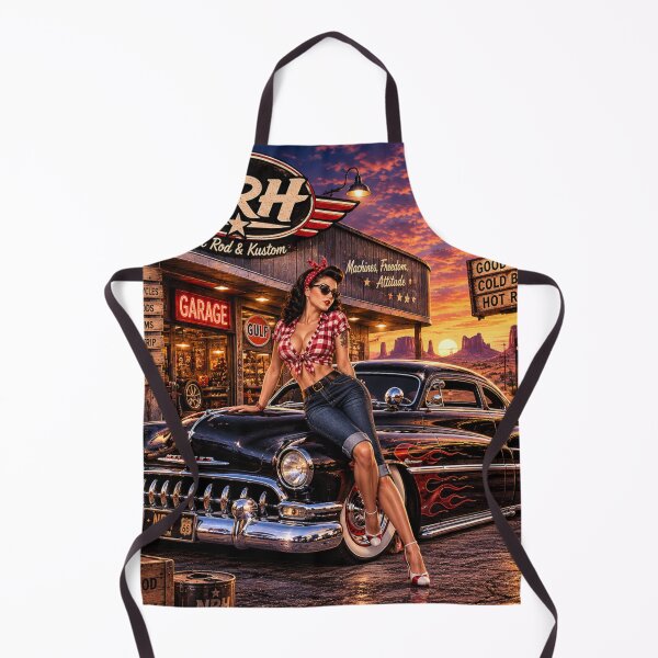Item preview, Route 66 Hot Rod Garage designed and sold by Normandy Road Heritage™ - Vintage Garage Art.