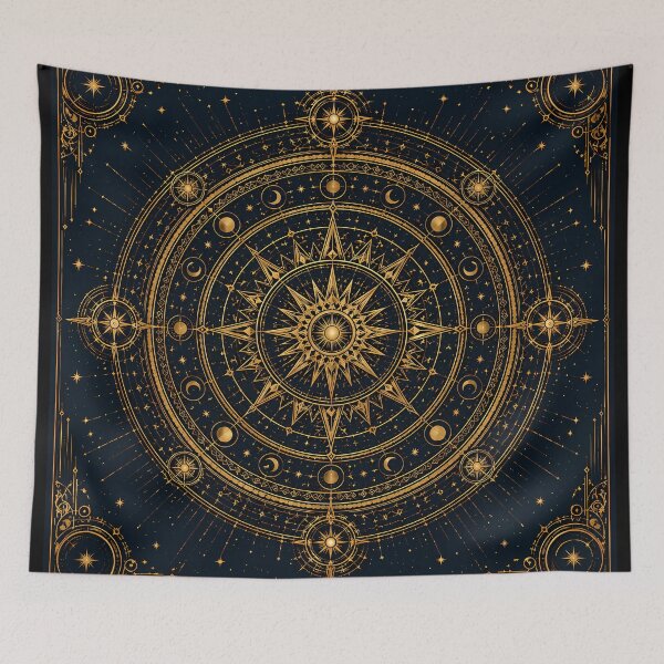 Item preview, Golden Celestial Compass designed and sold by Srijan-studio.