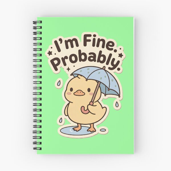 Item preview, I'm Fine Probably Duck | Cute Kawaii Duck with Umbrella Meme designed and sold by kuwagatamushi.