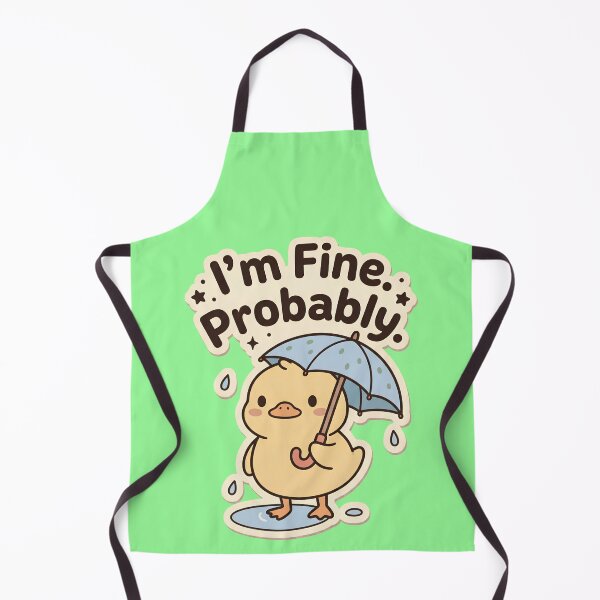 Item preview, I'm Fine Probably Duck | Cute Kawaii Duck with Umbrella Meme designed and sold by kuwagatamushi.