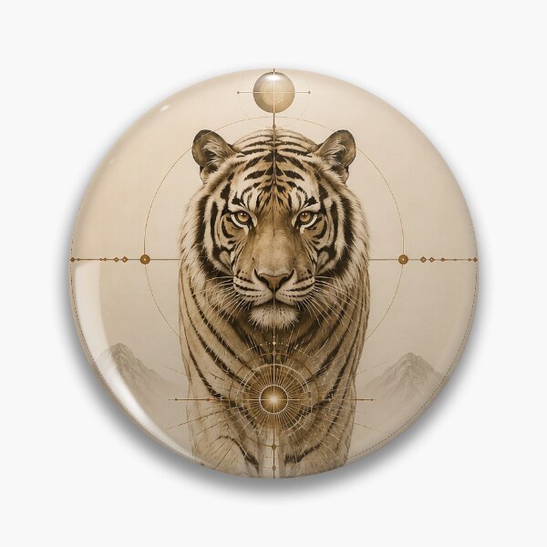 Item preview, The Golden Instinct – Sacred Tiger Geometry Art designed and sold by SacredLensV.