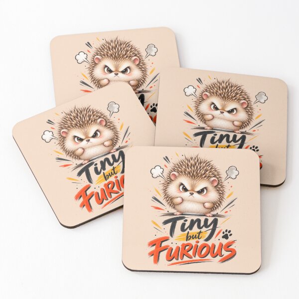 Item preview, Tiny but Furious Hedgehog – Funny Angry Hedgehog designed and sold by Sasas Design.