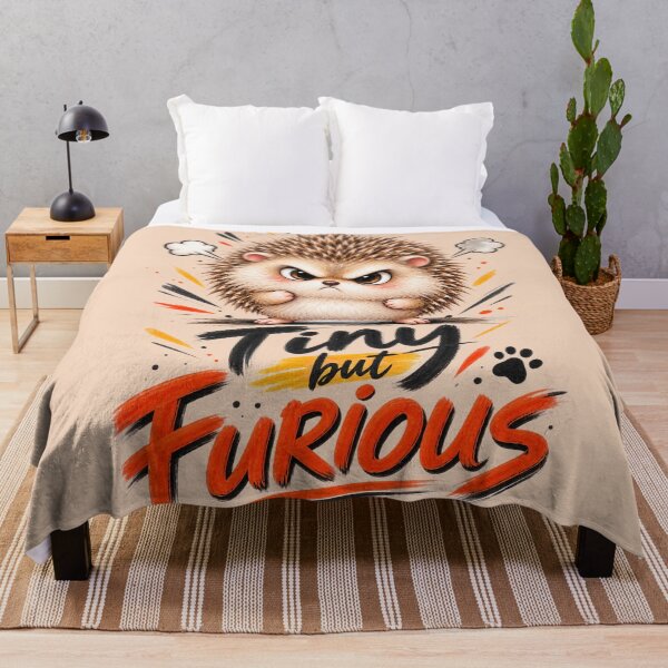 Item preview, Tiny but Furious Hedgehog – Funny Angry Hedgehog designed and sold by Sasas Design.