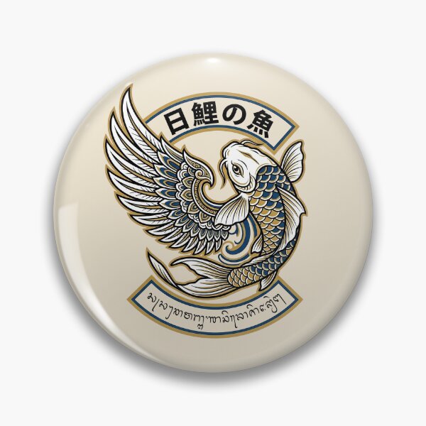 Item preview, Winged Koi Fish Garuda Wing Emblem Badge Art designed and sold by cannsuh.