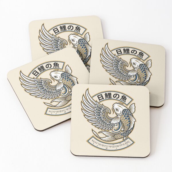 Item preview, Winged Koi Fish Garuda Wing Emblem Badge Art designed and sold by cannsuh.