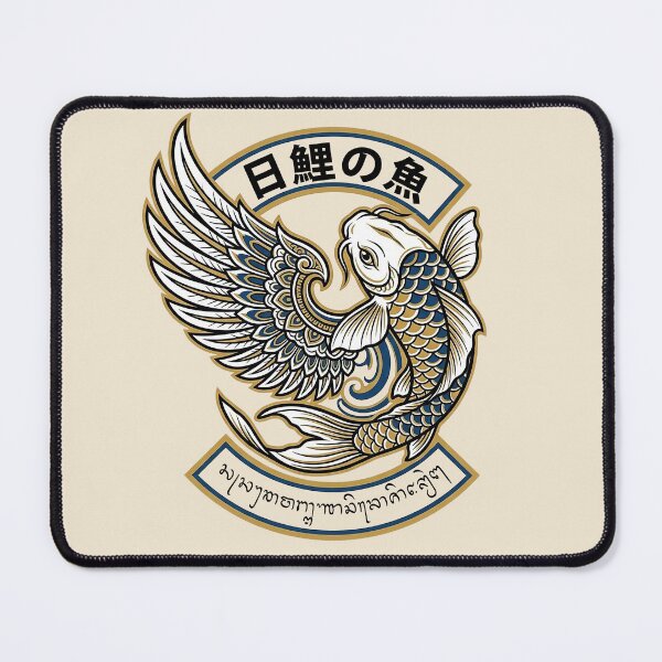 Item preview, Winged Koi Fish Garuda Wing Emblem Badge Art designed and sold by cannsuh.