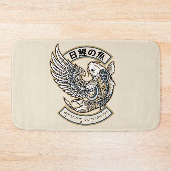 Item preview, Winged Koi Fish Garuda Wing Emblem Badge Art designed and sold by cannsuh.