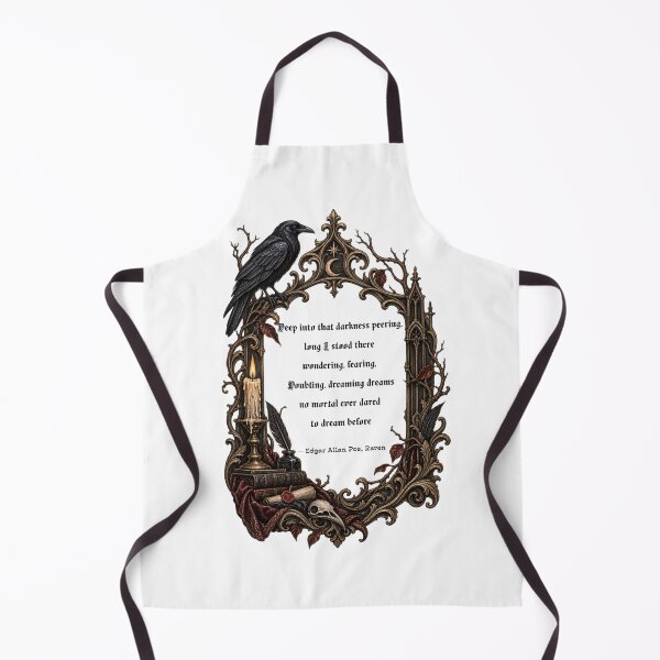 Item preview, Deep Into That Darkness Peering - Edgar Allan Poe The Raven Quote | Gothic Literary Art designed and sold by Neurospicy Trolls.