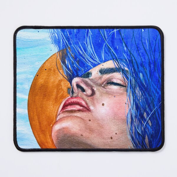 Item preview, Towards the Light | Blue Hair Portrait Watercolour designed and sold by ArithraStudio.
