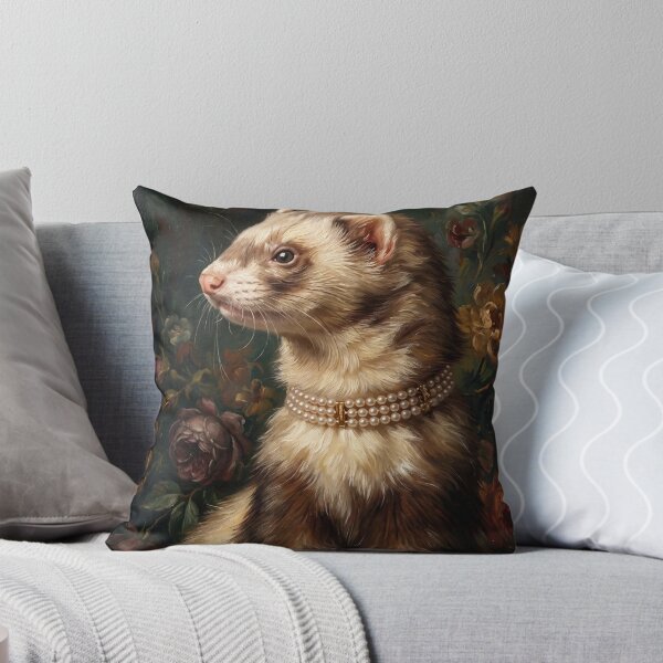 Item preview, Royal Ferret in Pearl Necklace designed and sold by The Real Beast Art.