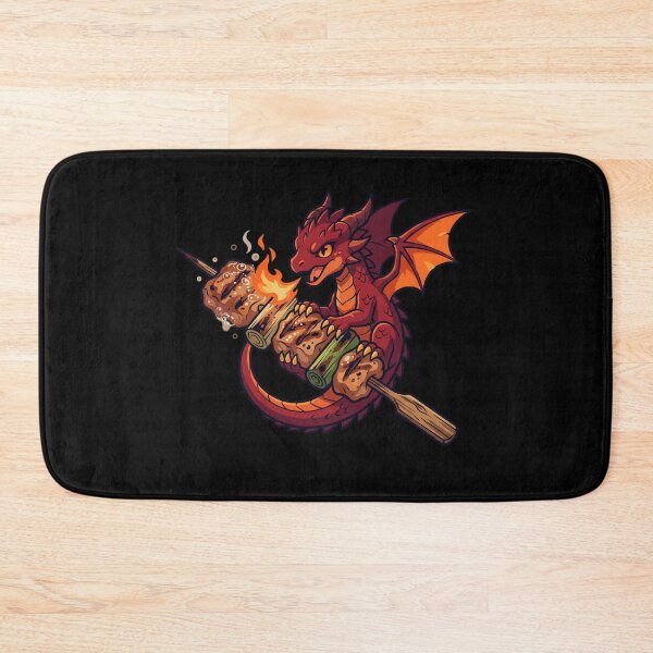 Item preview, Cute Baby Dragon Grilling Yakitori Japanese Street Food Skewer Aesthetic designed and sold by mood-draftsman.