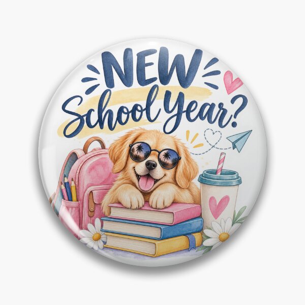 Item preview, New School Year Cute Golden Retriever Back to School Watercolor designed and sold by GusiaTreasures.