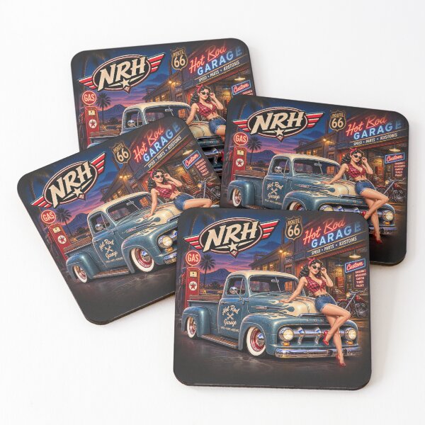 Item preview, Route 66 Hot Rod Truck Garage designed and sold by Normandy Road Heritage™ - Vintage Garage Art.
