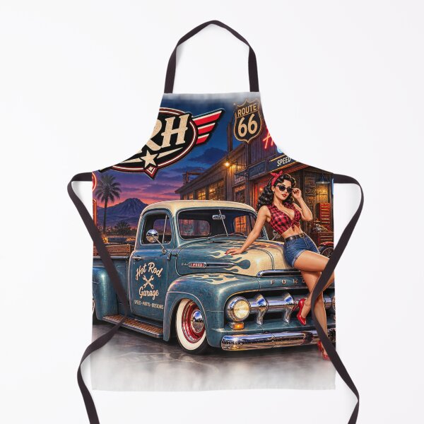 Item preview, Route 66 Hot Rod Truck Garage designed and sold by Normandy Road Heritage™ - Vintage Garage Art.